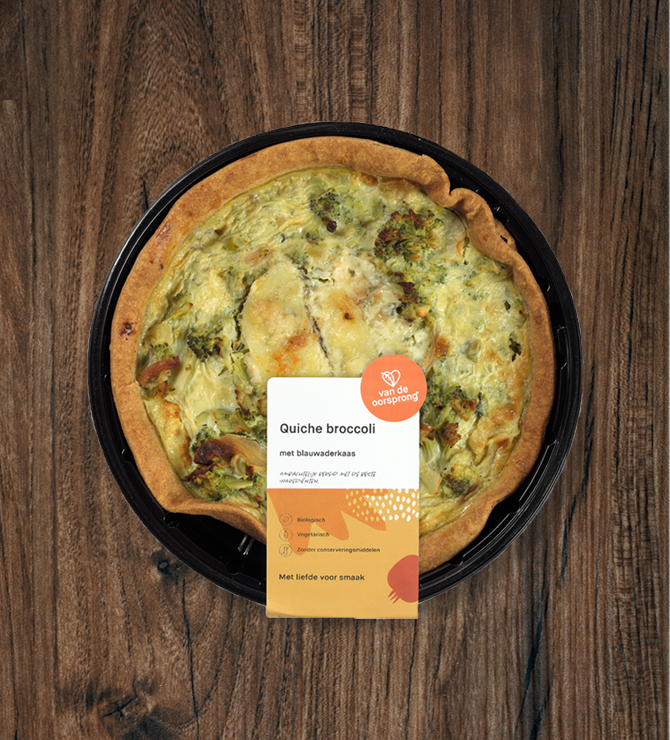 quiche van de oorsprong broccoli